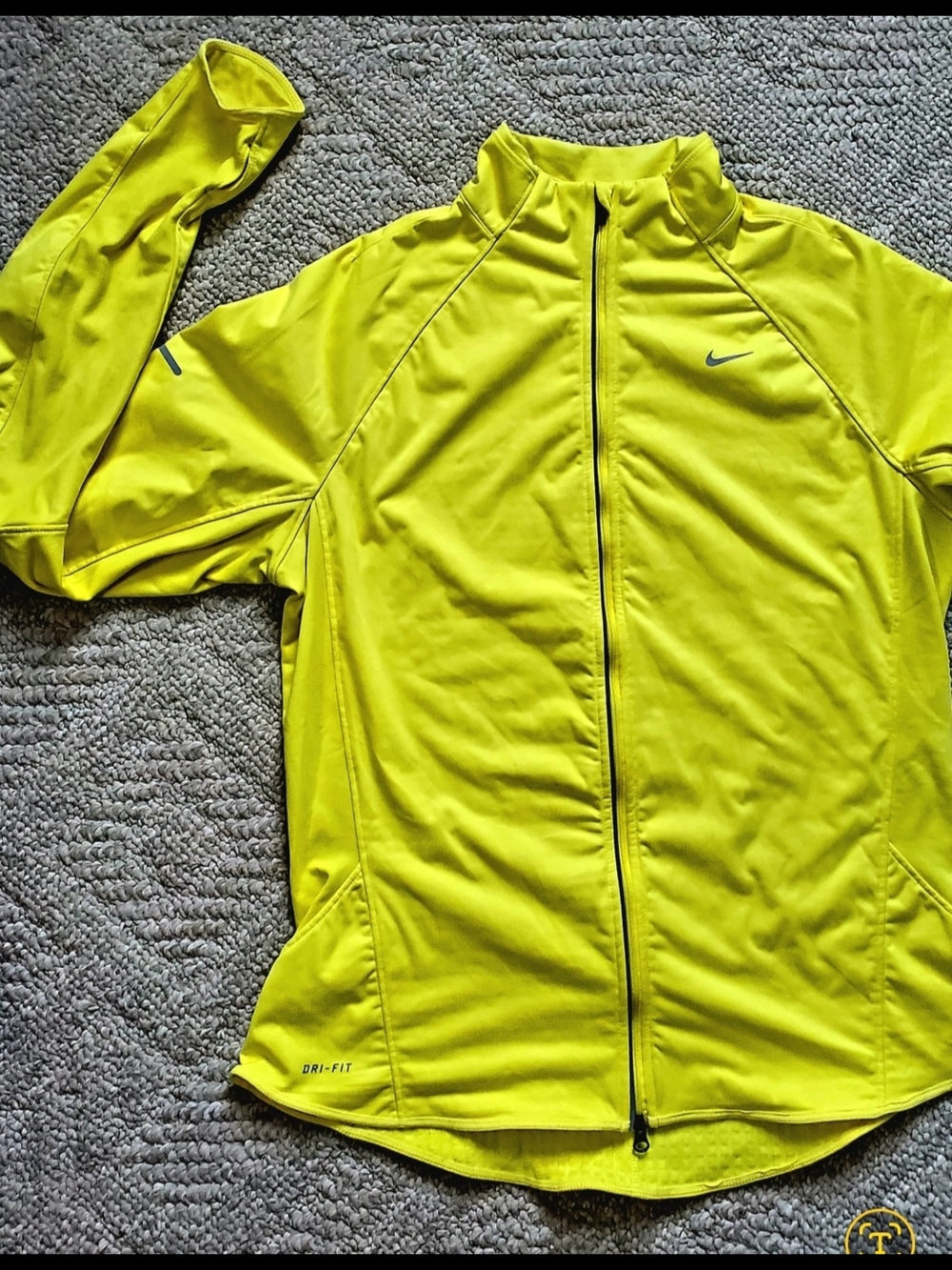 Nike Dri-Fit Neon Yellow Full-Zip Jacket